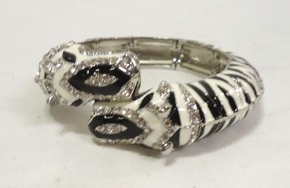 Rhinestone Zebra Bracelet: 2 1/4" cuff