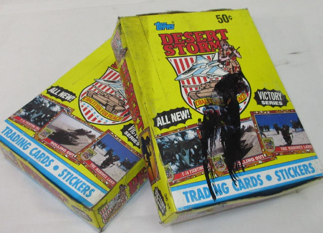 2 Boxes Desert Storm Trading Cards: 7 1/4" x 5 1/2" x 1 3/4" Boxes