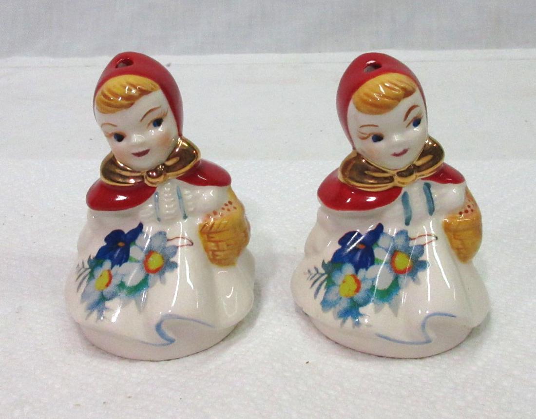 Modern Red Riding Hood Pie Birds: 3 1/2"T x 2 1/2"W