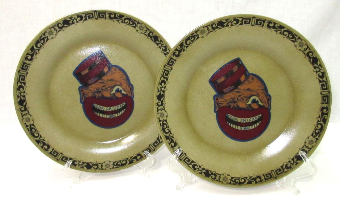 2 Modern Coon Chicken Inn Plates: 9" each