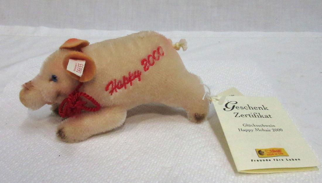 Steiff Pig: 3 1/2"T x 6 1/2"L