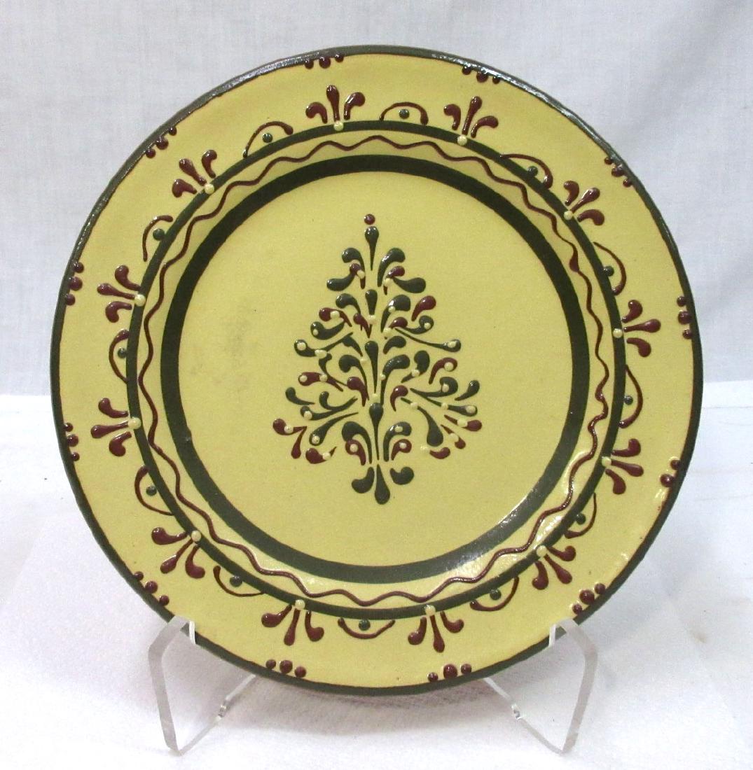 Glazed Redware Plate: 9 1/2"