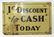 Tin 1 Cent Discount Sign