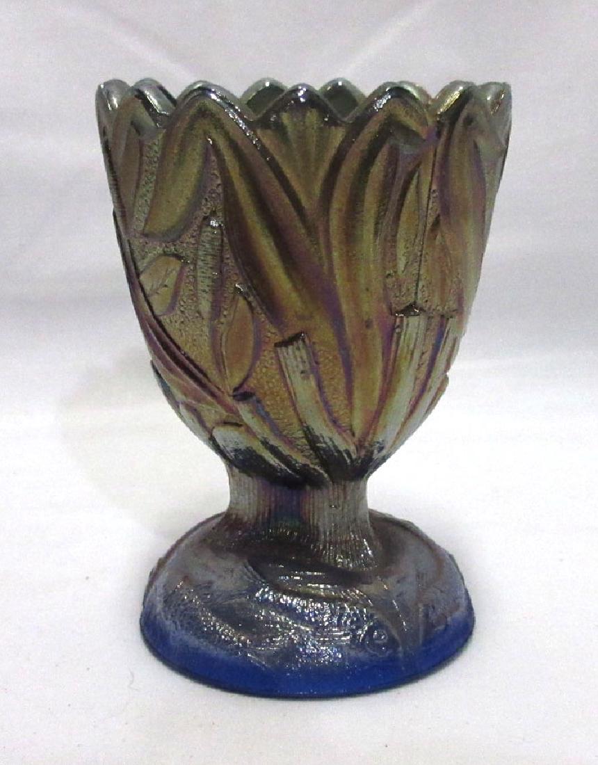 Carnival Glass Toothpick Holder: 3 1/2"T x 2 1/4"