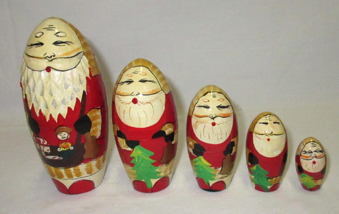 Set of Wooden Nesting Dolls: 5 1/2"T x 2 1/2"W