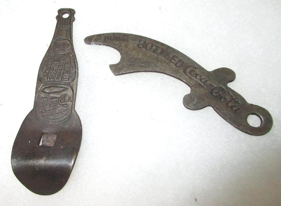2 Modern Coca Cola & Pepsi Bottle Openers: 3"