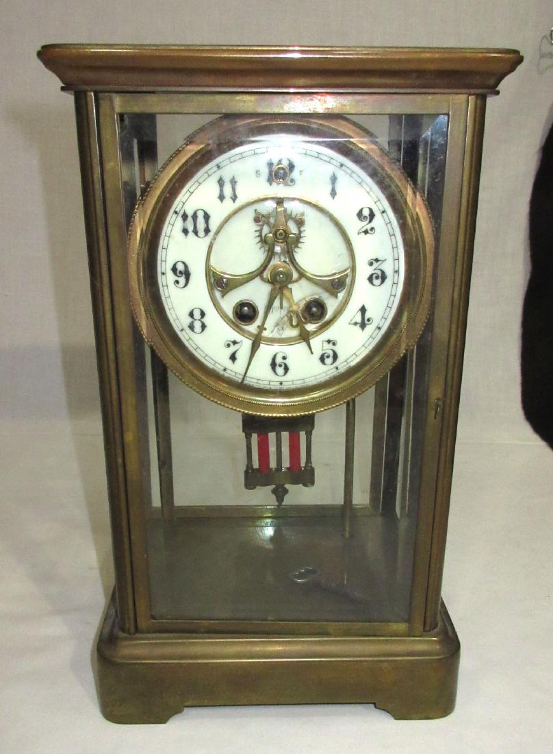 Gilbert Crystal Regulator Clock: Not Running, 10 1/2"T x 6 1/2" x 5"
