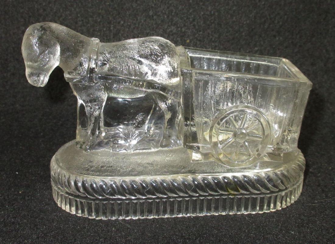 Horse & Cart Candy Container: 3 3/8"T x 4 3/4"