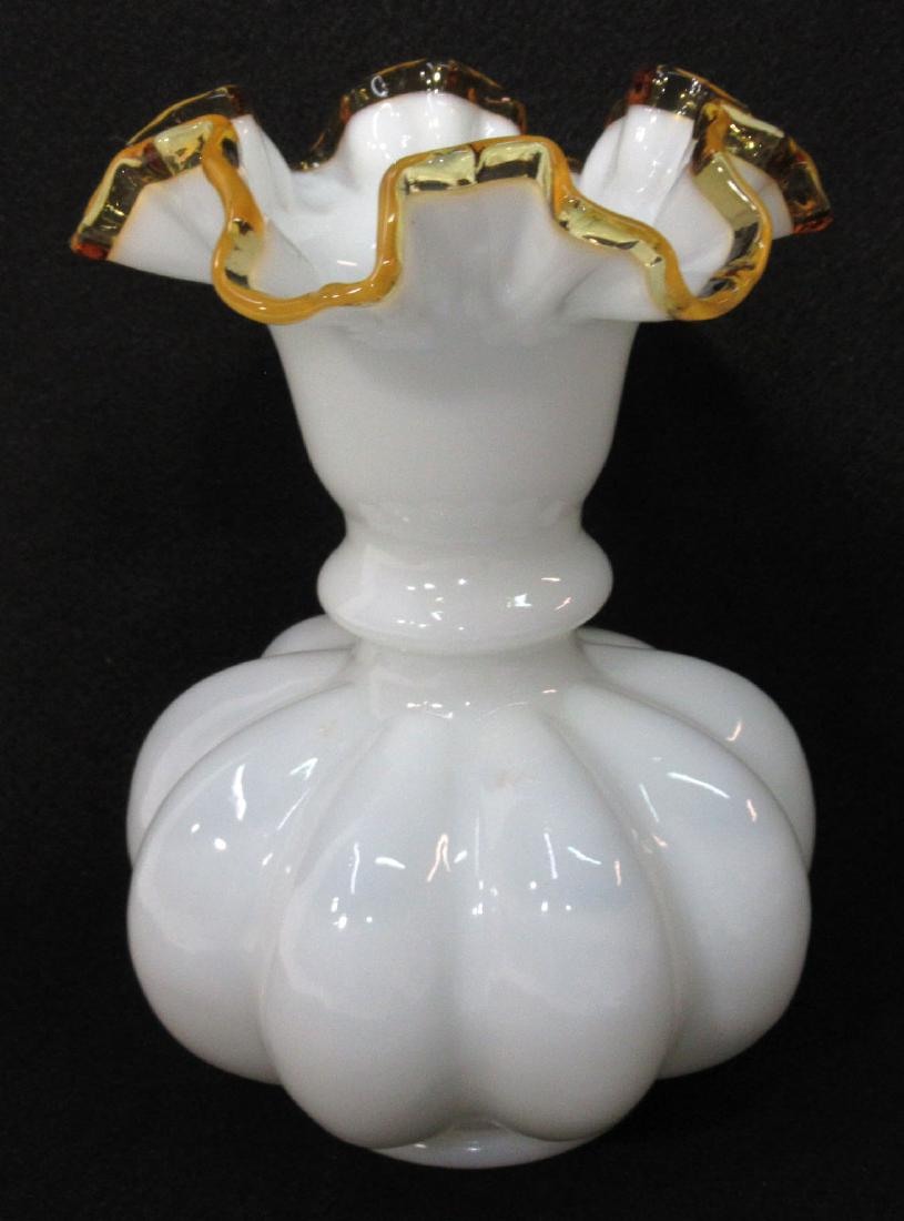 Fenton Amber Crest Vase (1 of 2)