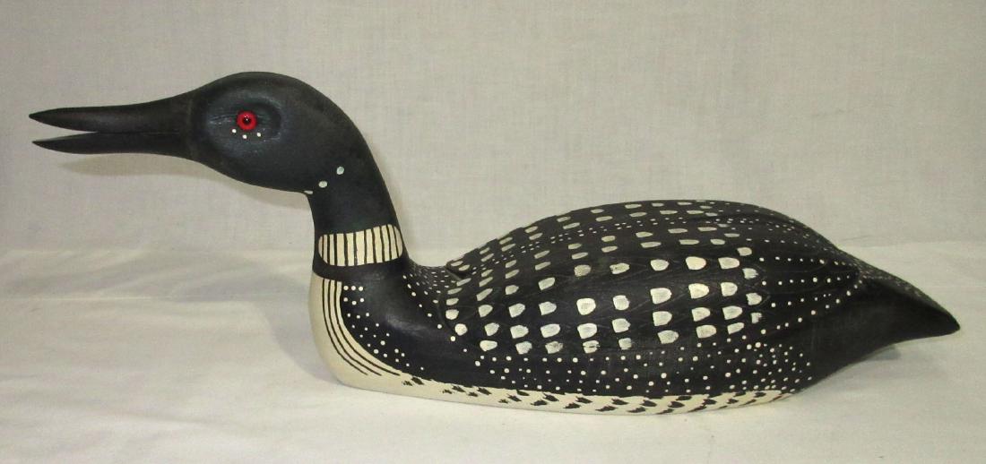 Wooden Loon Decoy: Sgnd. Pop & Ole Dean 20"L