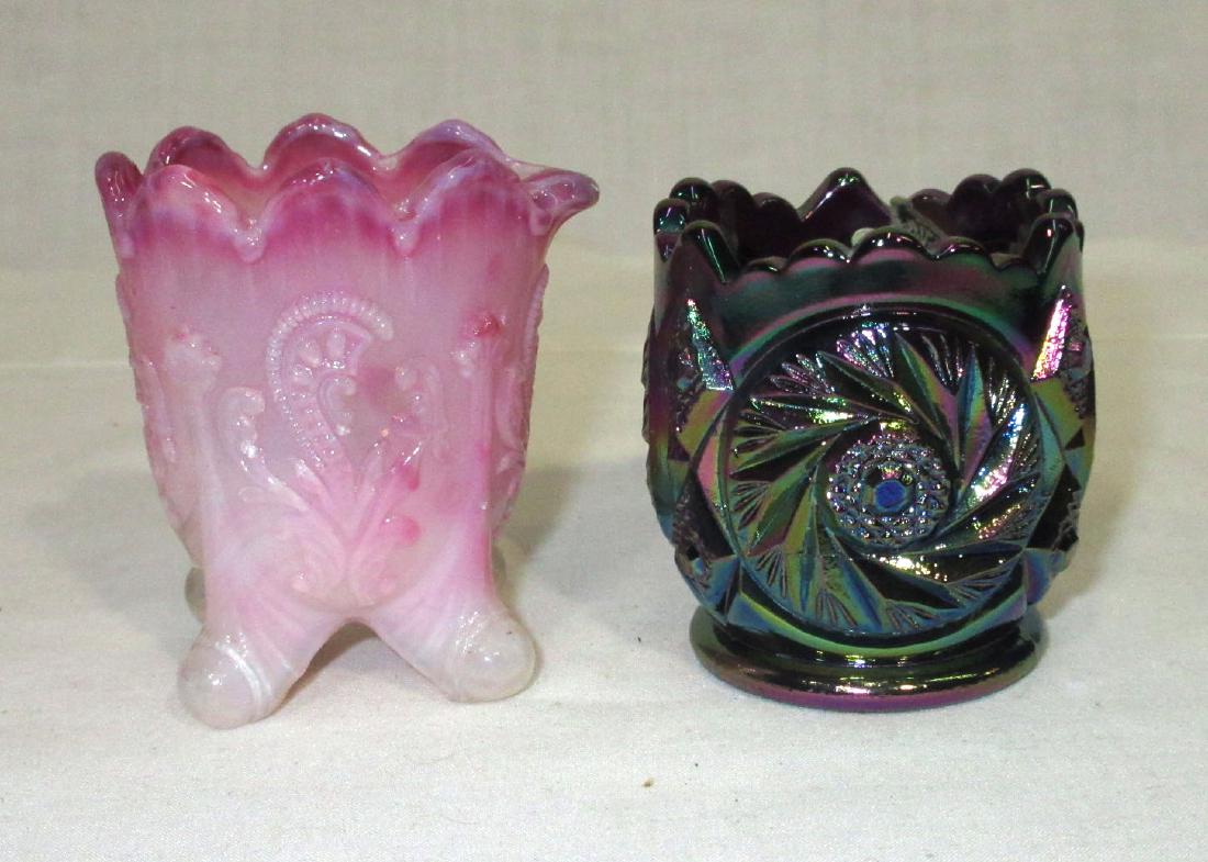 Fenton & Another Toothpick Holder: 2" & 2 1/2"