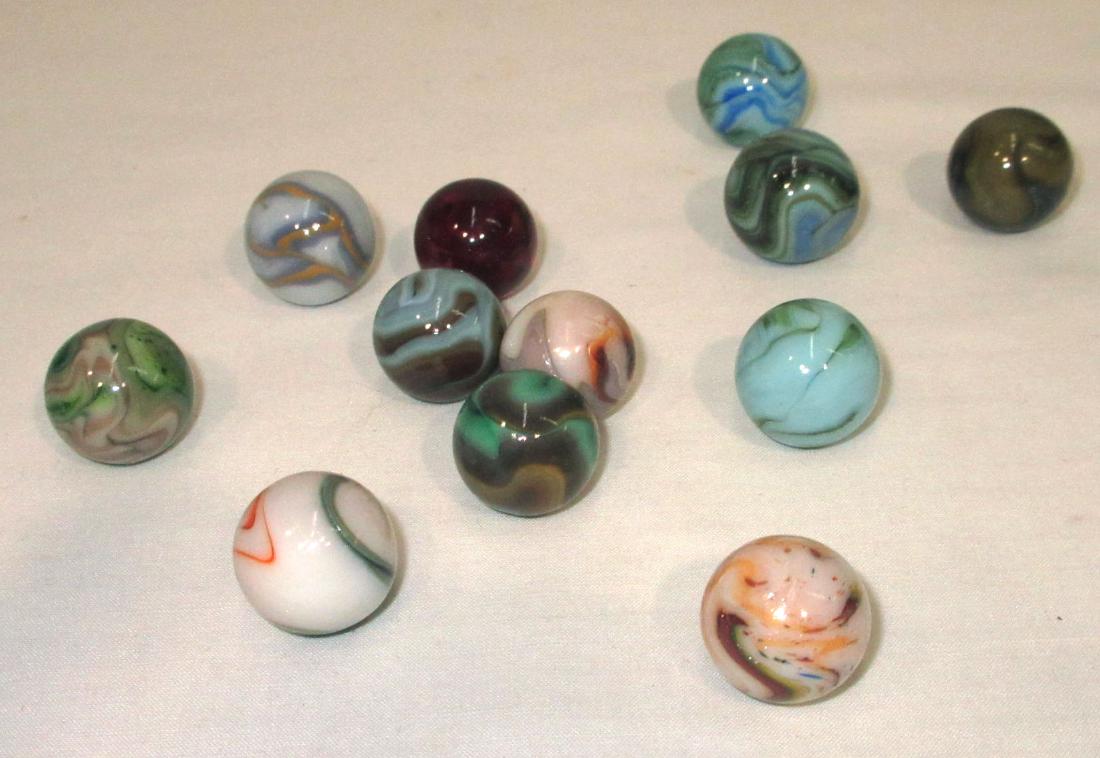 12 Swirl Marbles: 12pc