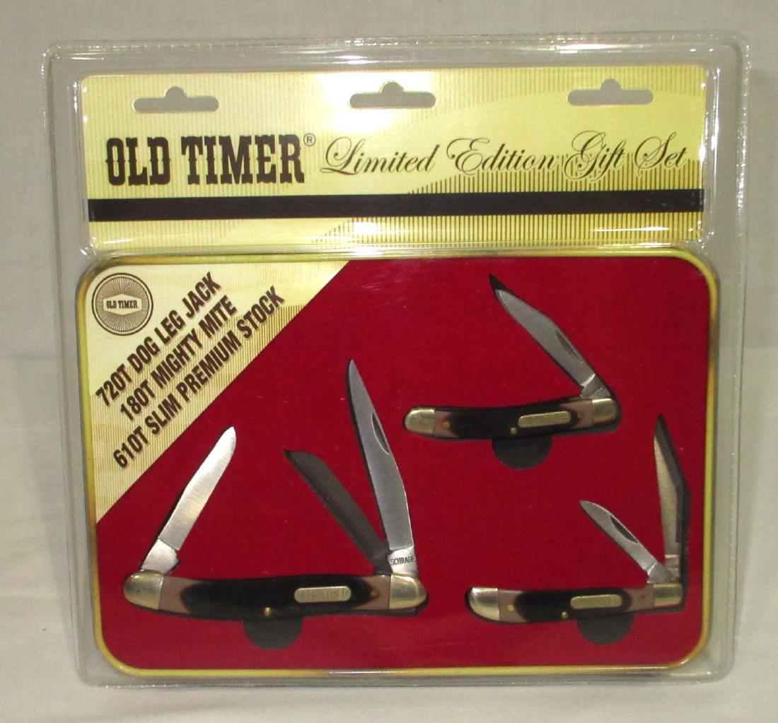 3 Schrade Old Timer Pocket Knives Orig. Pkg: 2 3/4", 3", 4"