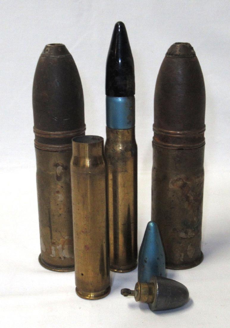 4 Misc. WWI & II Projectiles & Lighters: up to 7 1/4"T