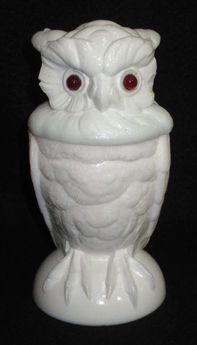 Owl Covered Jar: 7"T x 3 3/4"W