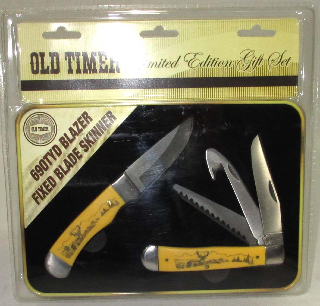 2 Schrade Old Timer Pocket Knives NIP: 4" & 6"