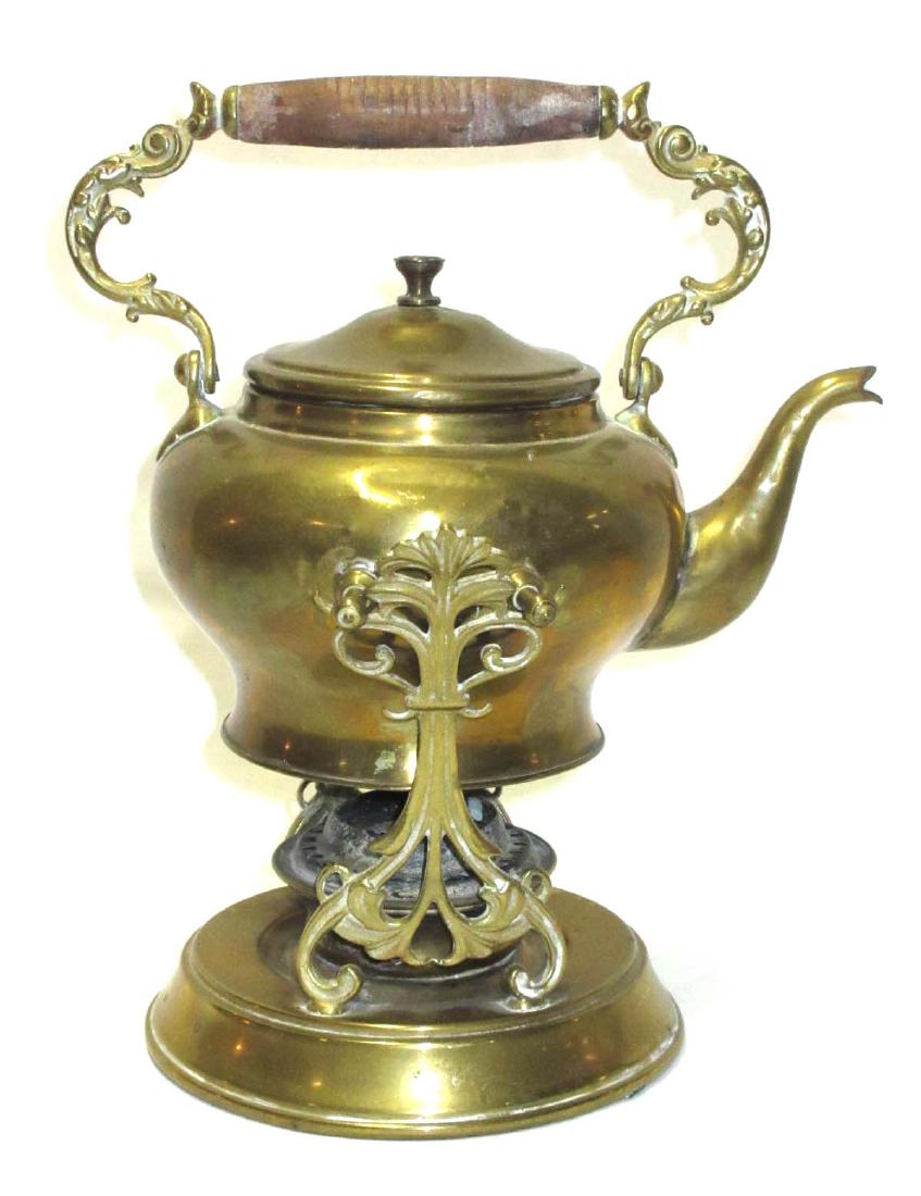 Early Brass Teakettle on Warmer (1 of 3)
