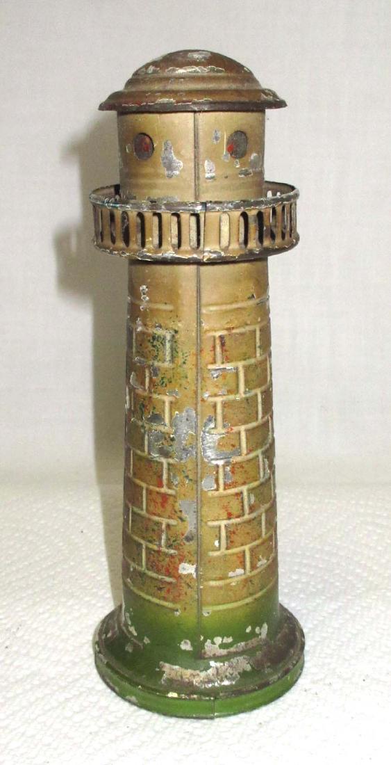 Early German Tin Lighthouse Bank (1 of 3)