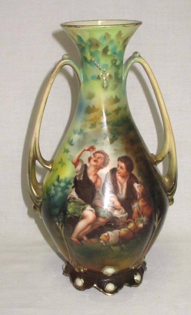 RS Prussia Red Mk. Melon Eaters Vase (1 of 4)