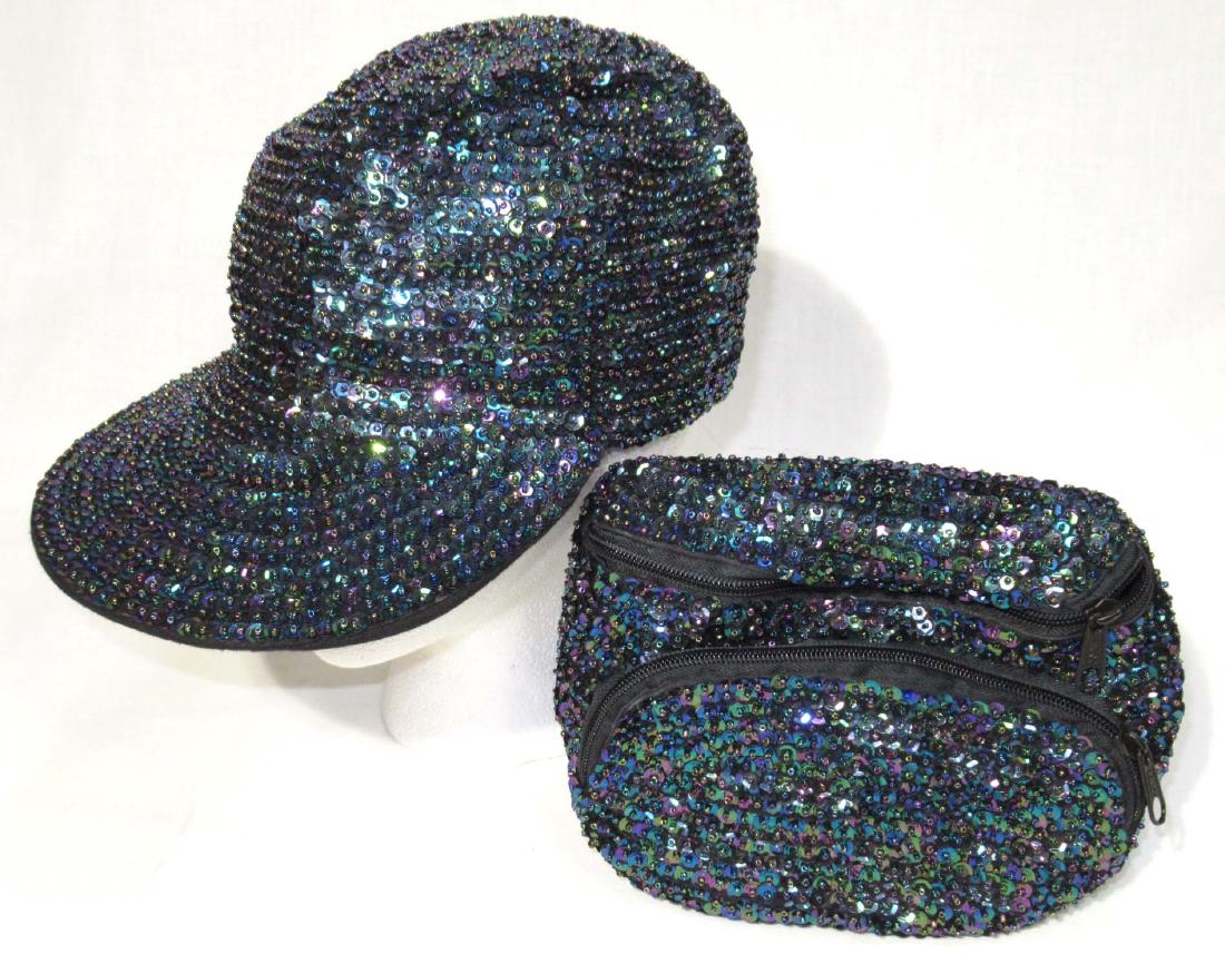 Fantastic 2pc Iridescent Sequined Fanny Pack & Cap Set (1 of 4)