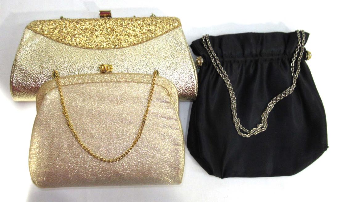 2 Gold Lame' & Black Evening Bags (1 of 4)