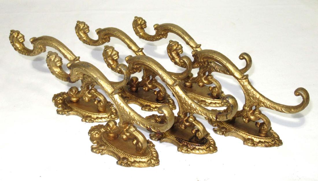 6 C.I. Hall Tree/Hat Rack Hooks: 7" x 3 1/4" x 2 1/4"