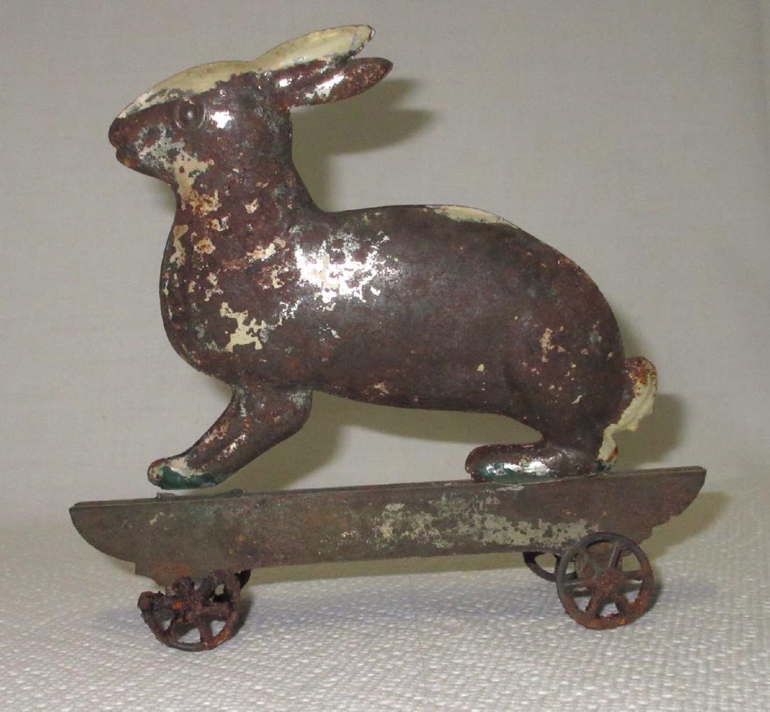 Early Tin Rabbit on Platform Toy (1 of 3)