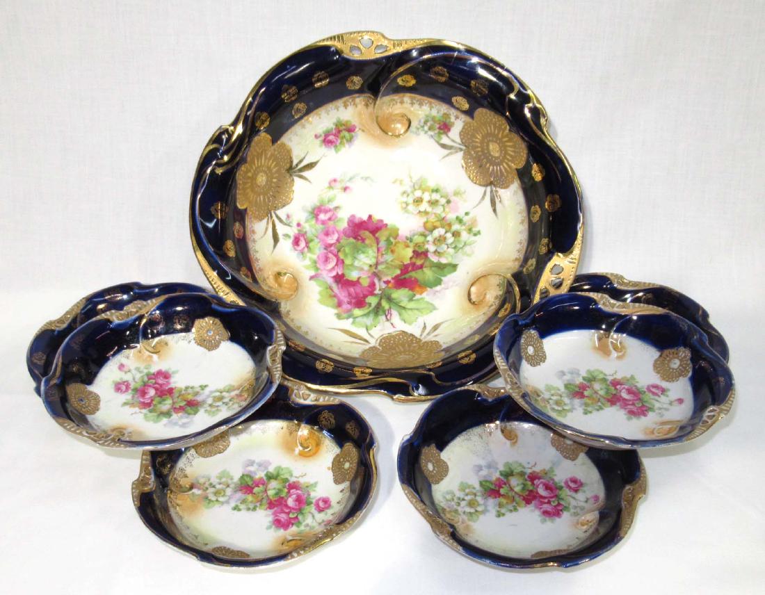 7pc H.P. Cobalt & Gold Berry Set (1 of 5)