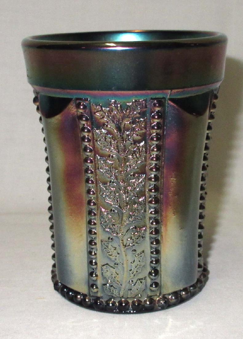 Carnival Glass Tumbler Holly: 4"