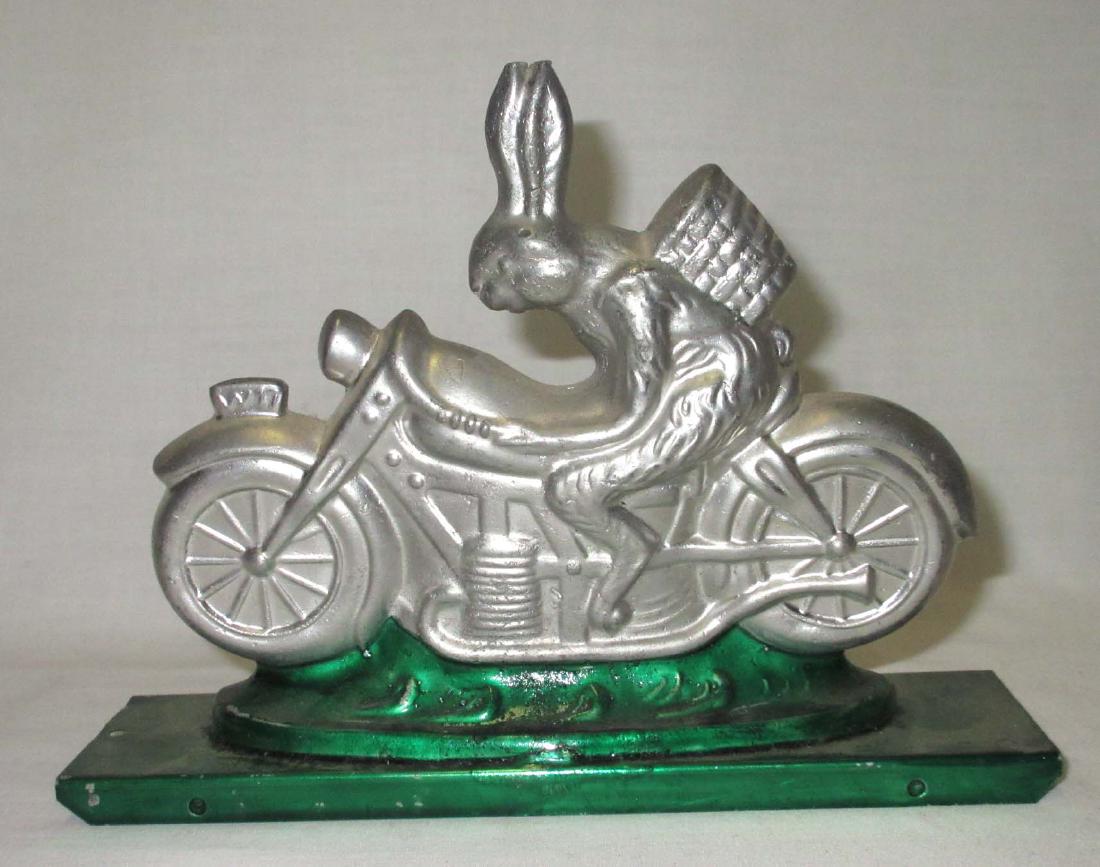 Metal Easter Bunny on Motorcycle (1 of 2)