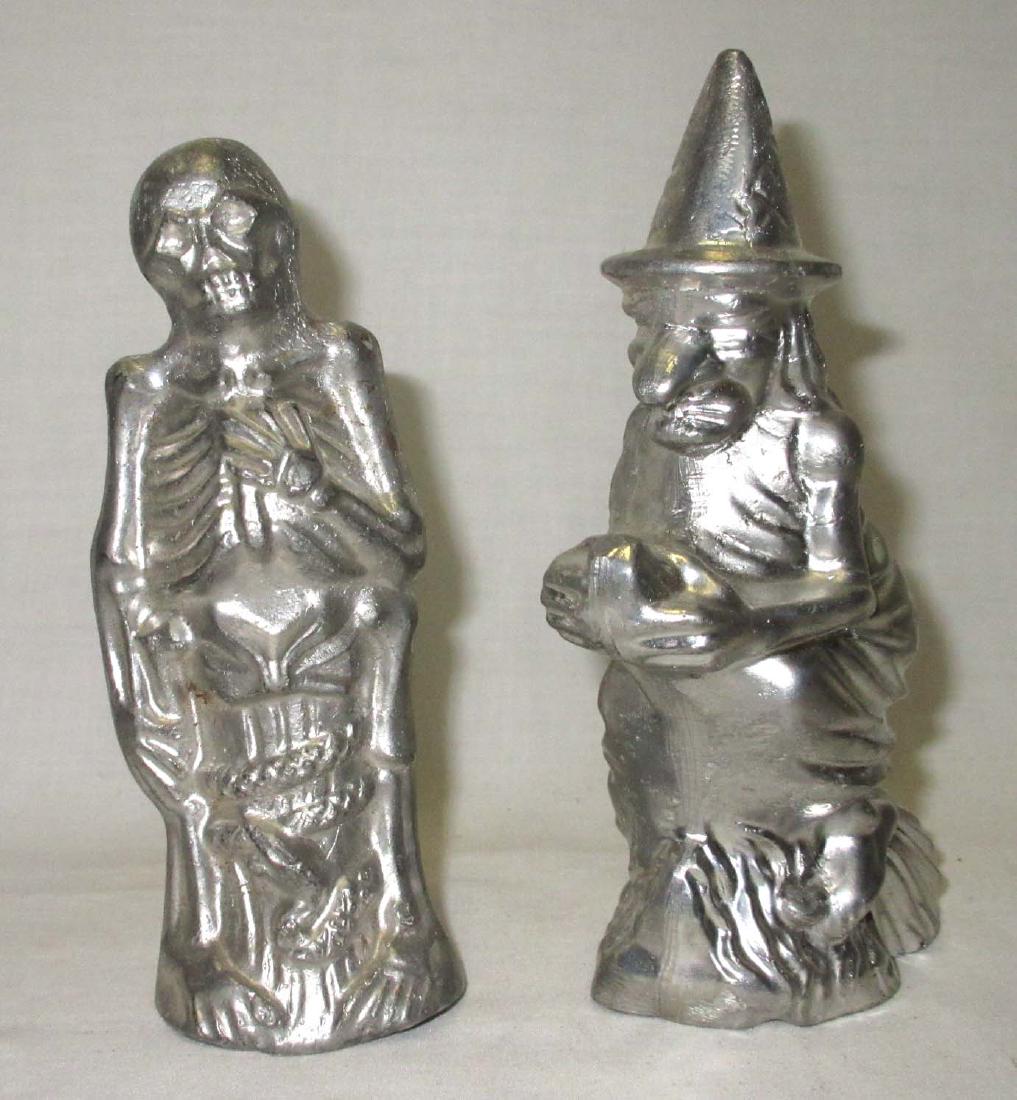 2 Metal Halloween Witch & Skeleton (1 of 2)