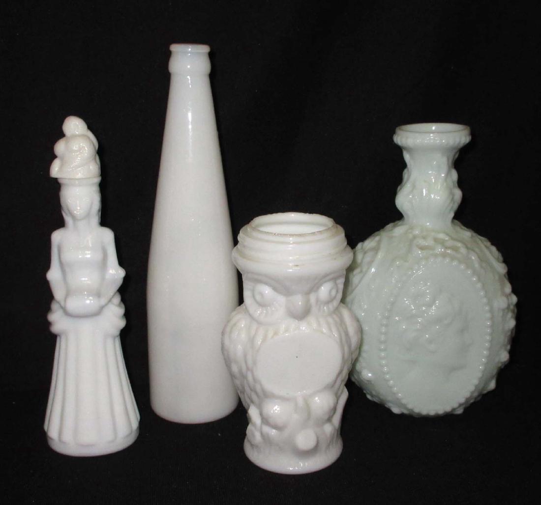 4 Vtg Milk Glass Bottles & Jar (1 of 3)