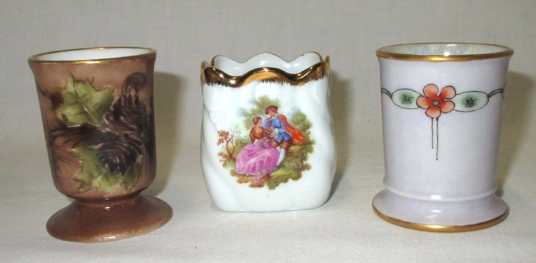 3 Limoges France Toothpick Holders: 2" - 2 1/4"T