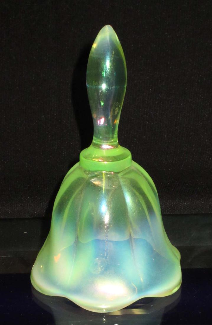 Fenton Vaseline Opal. Glass Bell: 6"T x 3 1/2"W