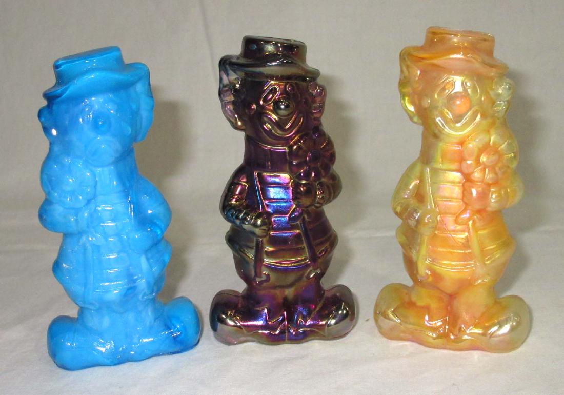 3 Boyd Glass Happy/Sad Clown Figurines: 4 1/2"T x 2 1/4"W