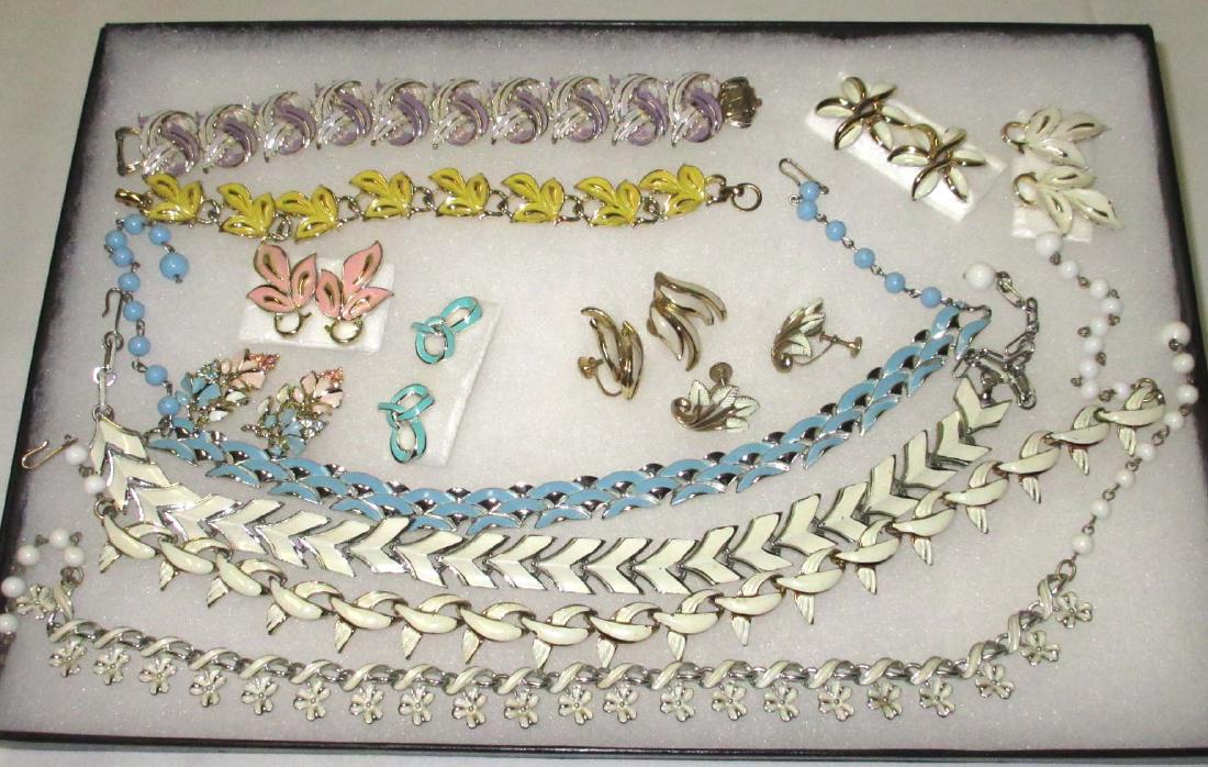 "Coro" 13pc. Enameled Jewelry Collection: Inc. 1 "Pegasus" Bracelet plus 1 other Bracelet, 6 pr.s of Earrings & 4 Necklaces