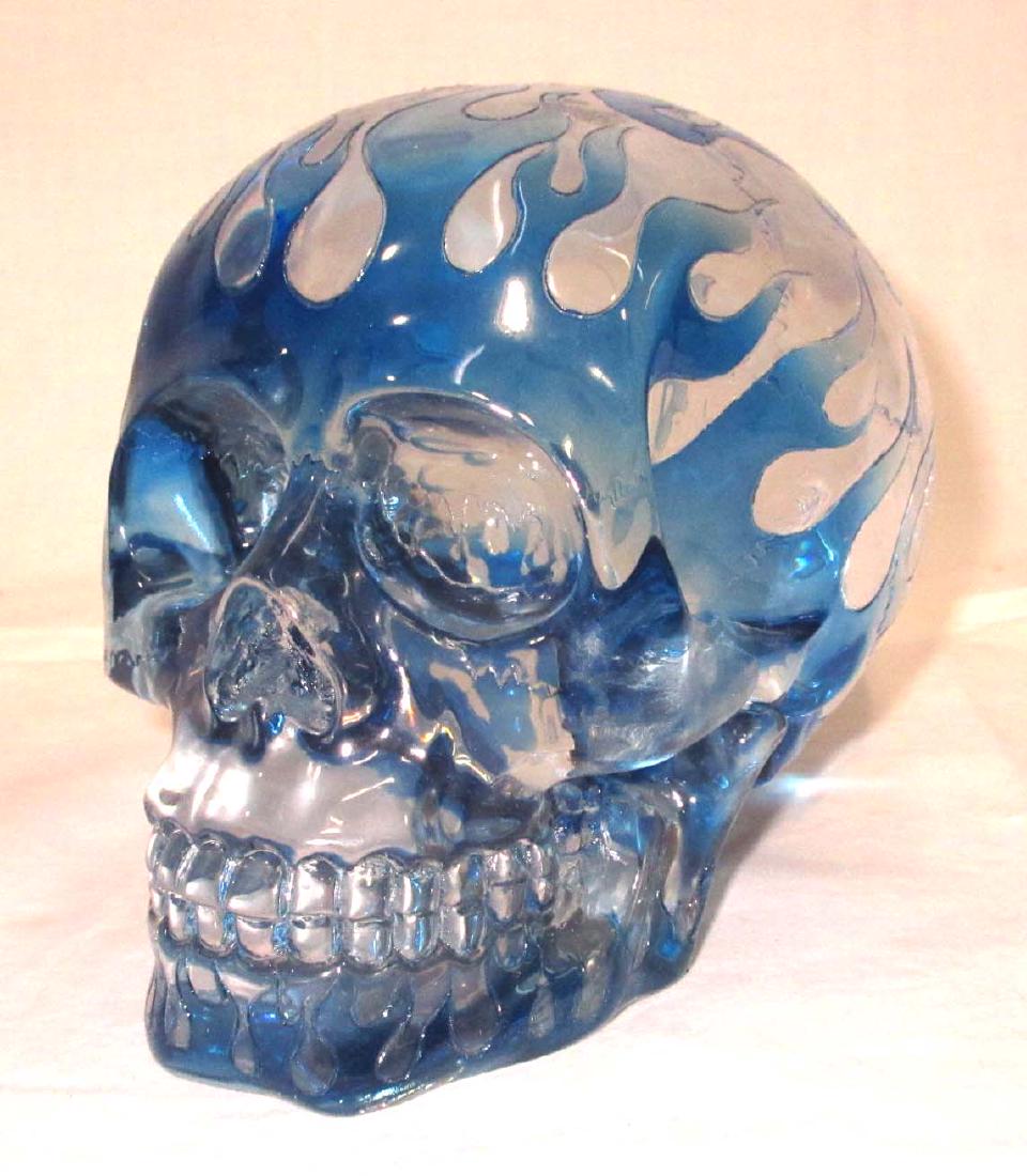 Modern Lucite Skull: 4 1/2"T x 5 1/2"W