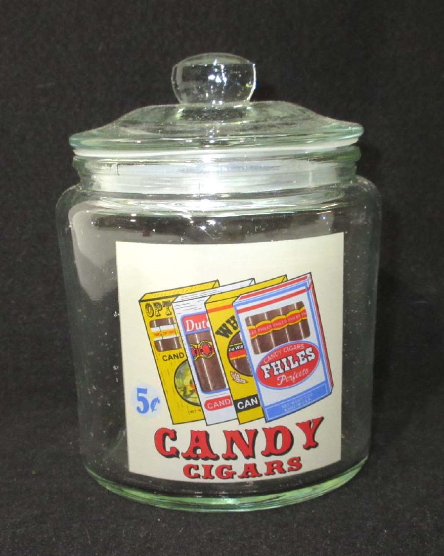 Modern Candy Cigars Jar: 6"T x 4 1/2"W