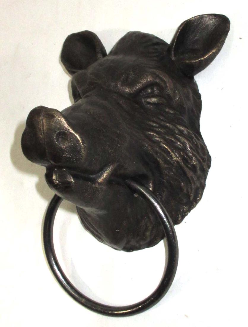 Modern C.I. Hog Towel Bar: 10"T x 5" x 6"