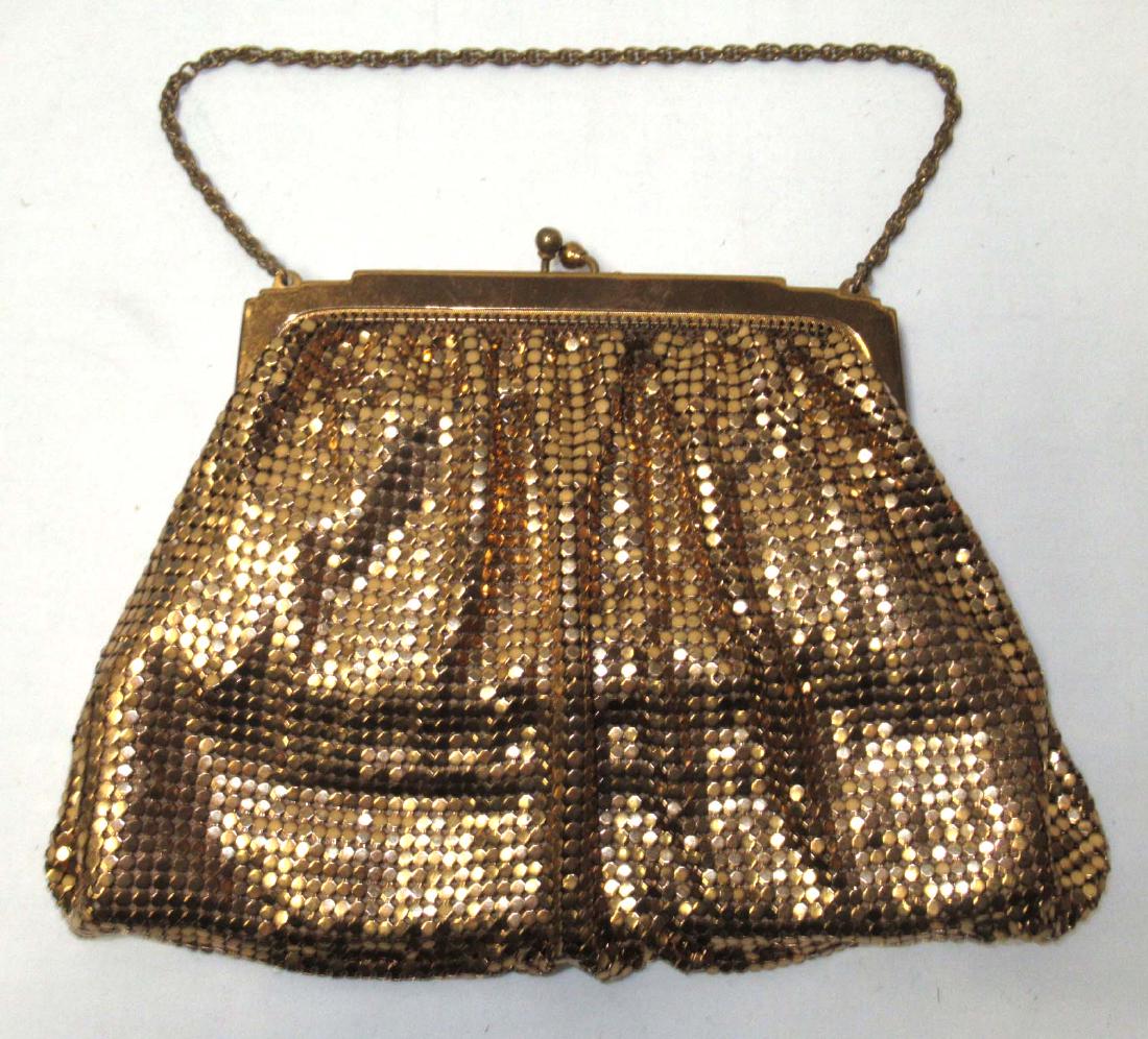 Whiting & Davis Gold Armor Mesh Evening Bag: 5"T x 7"W, Very good outside, inside original lining loose