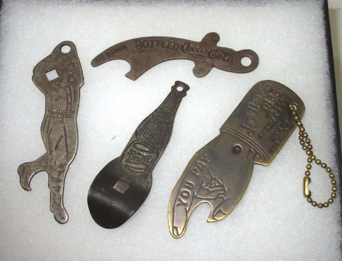 4 Modern Bottle Openers: Coke, Pepsi, Jack Daniels 3" - 3 1/2"