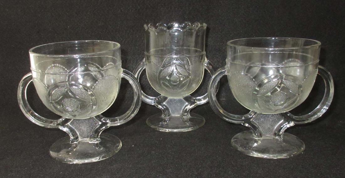 3pc EAPG Double Handle Spooners: 5 1/2" & 5"T