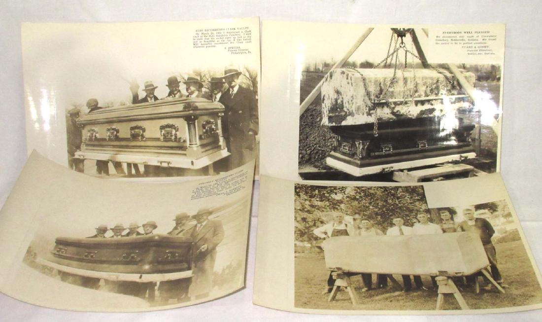 Lot of Clark's Casket Vault Photos: 7" x 10 1/2" 4pc