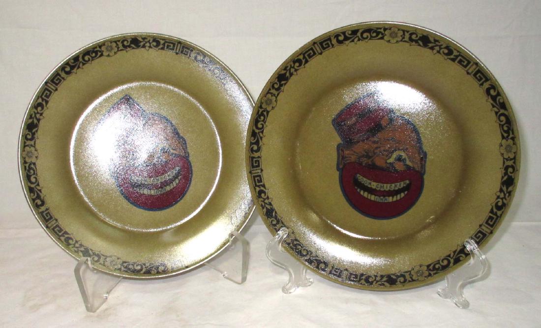 2 Modern Coon Chicken Inn Plates: 9"