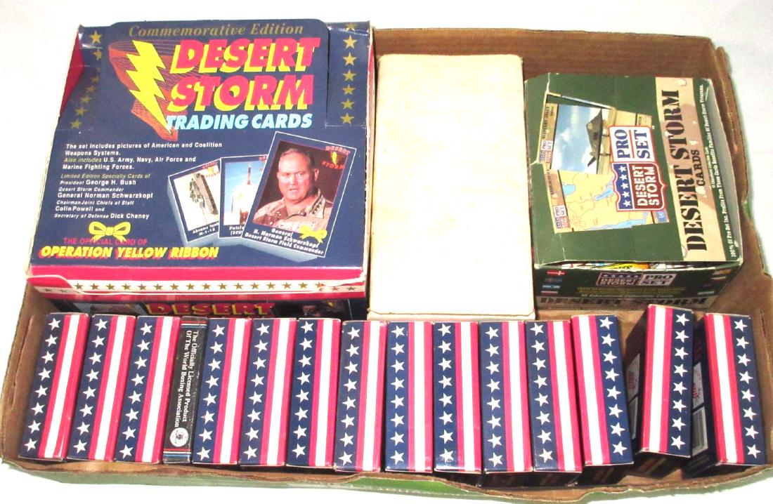 Large Lot of Open & Unopened Desert Storm Trade Cards: Lot