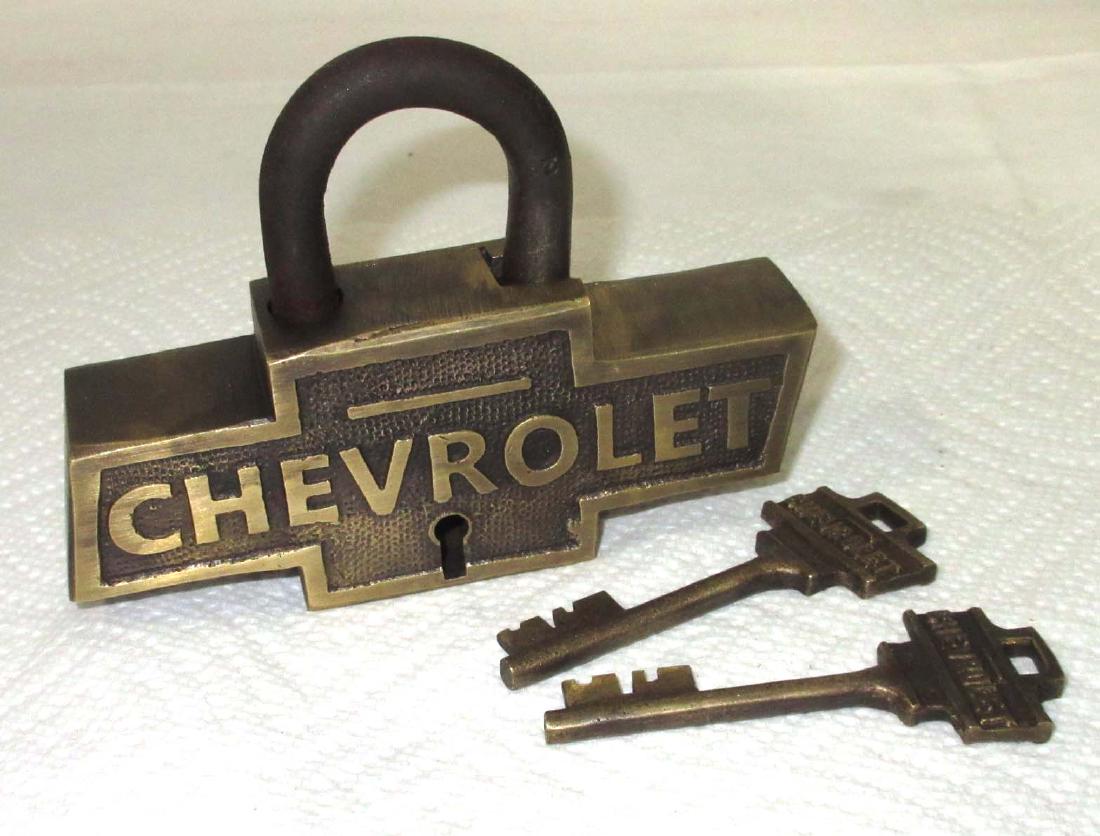 Modern Brass Chevrolet Lock & Keys: 3 1/2" x 5"