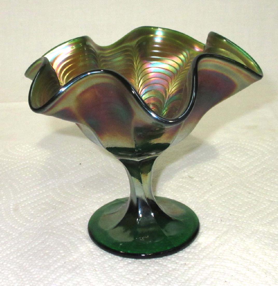 Carnival Glass Compote: 5"T x 6"W