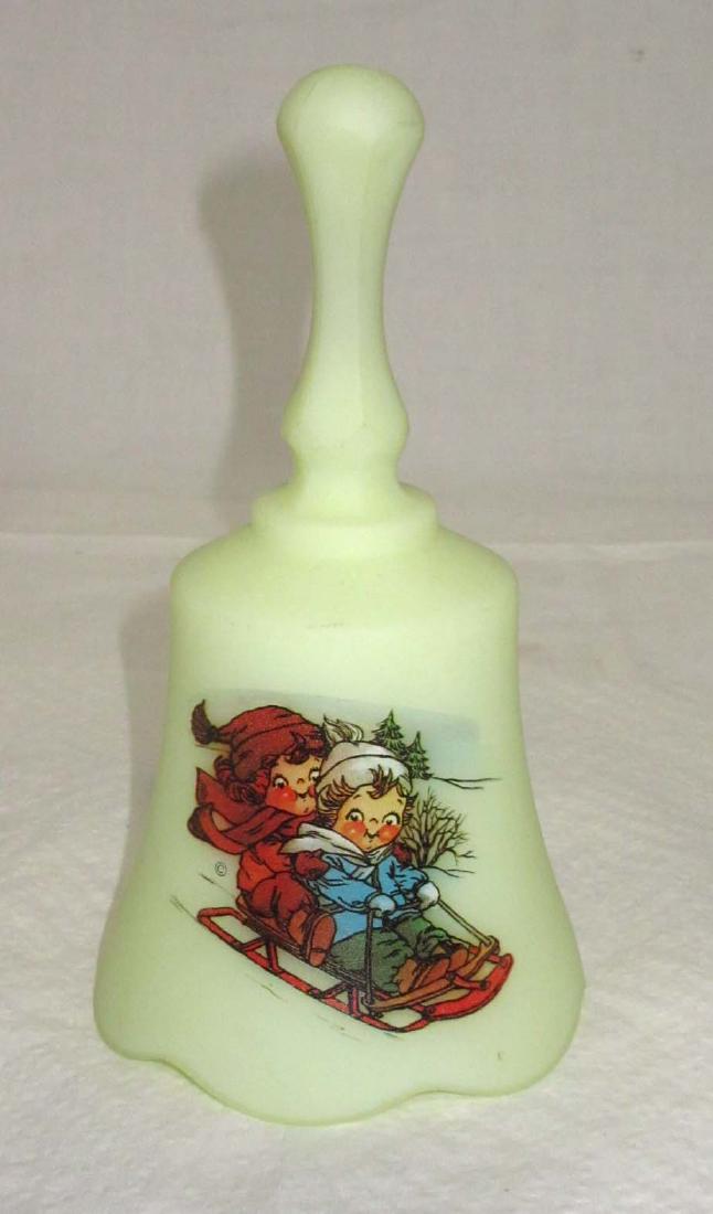 Fenton Burmese Bell: 6 1/2"T x 3 1/2"W