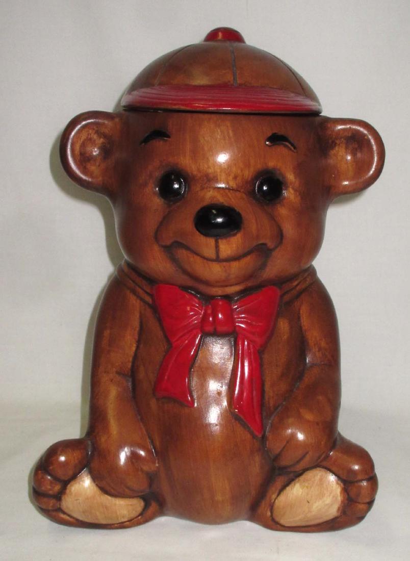 Bear Cookie Jar: 12 1/2" x 9" & 9 1/2" x 7" x 2 1/2"