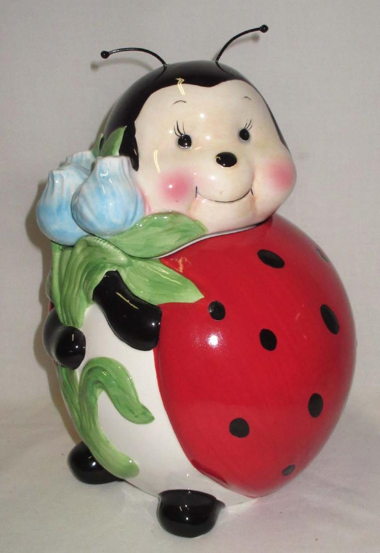 Lady Bug Cookie Jar: 11"T x 8"W